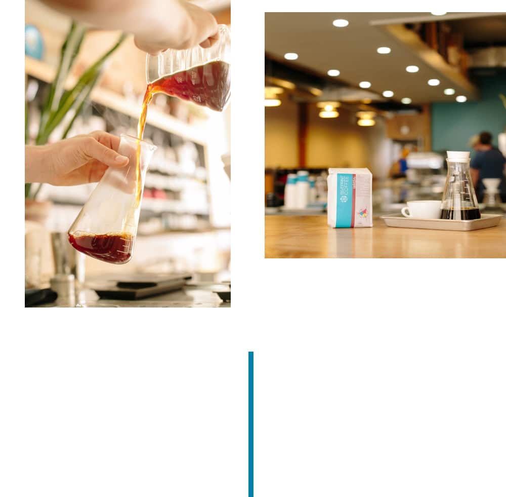 Stir brew or pour into a separate preheated vessel. Dispose of grounds and rinse brewer with warm water.